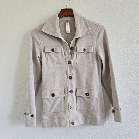 Lucy Four-Pocket Knit Utility Cardigan Sweatshirt Jacket Long Sleeve size Small - Picture 6 of 14